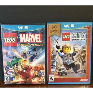 LEGO City: Undercover & Lego Marvel : Super Heros - Nintendo Wii U - No Manuals